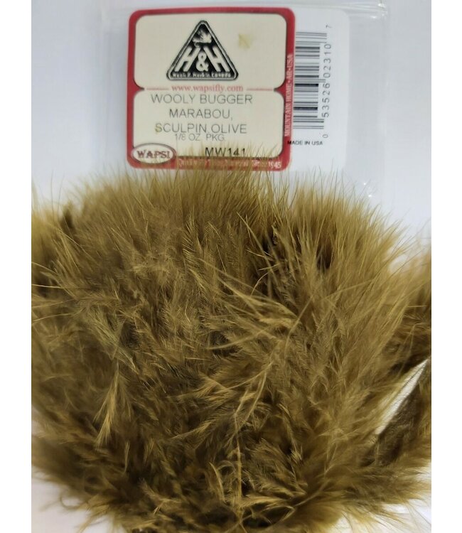 Wapsi (MW141) WOOLY BUGGER MARABOU, SCULPIN OLIVE