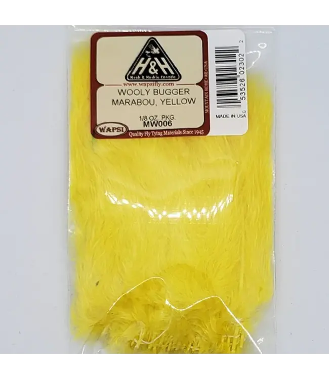Wapsi (MW006) WOOLY BUGGER MARABOU, YELLOW