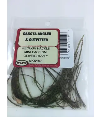 Wapsi DRY FLY NECK HACKLE MINI PACK MED, OLV/GRIZ NKM189
