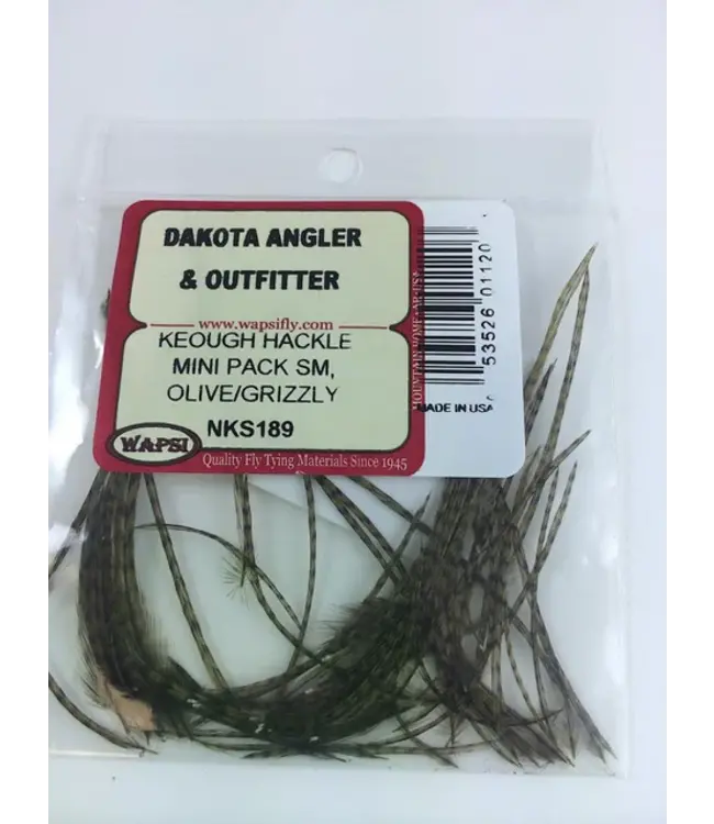 Wapsi DRY FLY NECK HACKLE MINI PACK MED, OLV/GRIZ NKM189