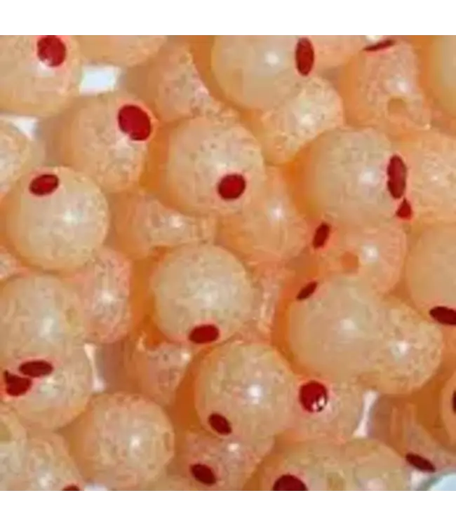 TroutBeads BloodDotEggs 10 8mm Glow Roe