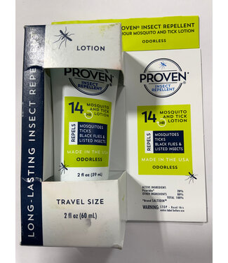 PROVEN 2oz. Tube 14 HR Insect Repellent Lotion - Odorless -20% Saltidin