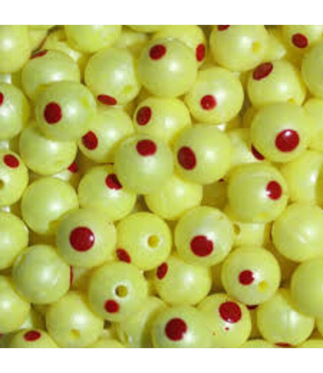 TroutBeads BloodDotEggs 15 8mm Chartreuse Pearl