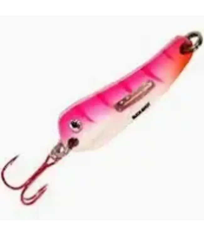 NORTHLAND FISHING TACKLE NORTHLAND BUCK-SHOT FLUTTER SPOON 1/8oz UV GLO PINK TIGER BRFS3-26