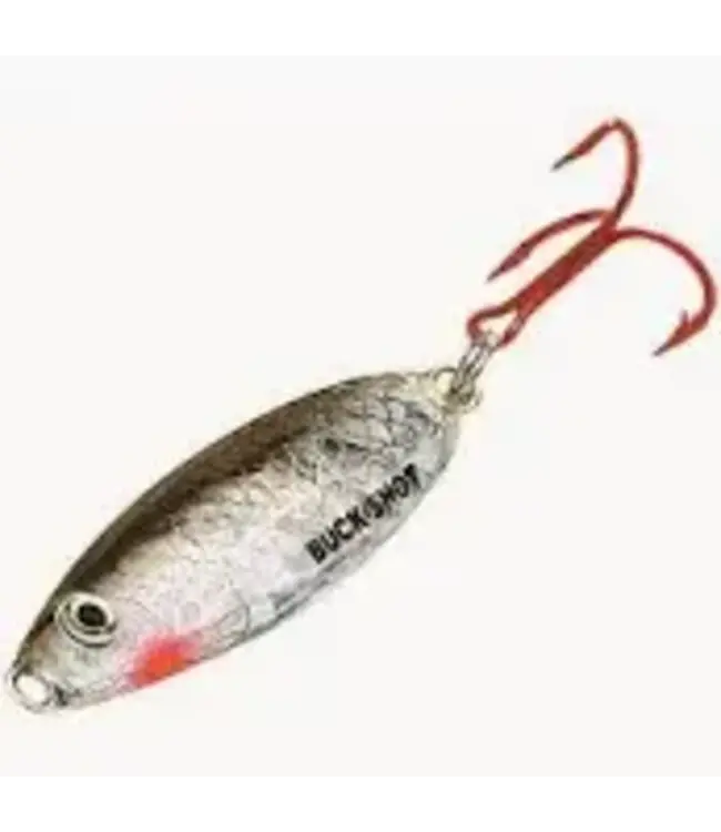 NORTHLAND FISHING TACKLE NORTHLAND BUCK-SHOT RATTLE SPOON 1/4oz SILVER SHINER BRS4-11