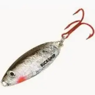 NORTHLAND FISHING TACKLE NORTHLAND BUCK-SHOT RATTLE SPOON 3/8oz  SILVER SHINER BRS5-11