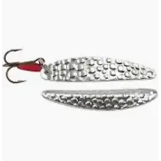 BAY DE NOC LURE CO. THE SWEDISH PIMPLE 1/2oz HAMMERED SILVER PLATED