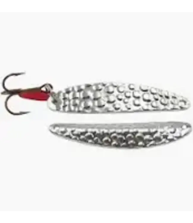 BAY DE NOC LURE CO. THE SWEDISH PIMPLE 1/2oz HAMMERED SILVER PLATED