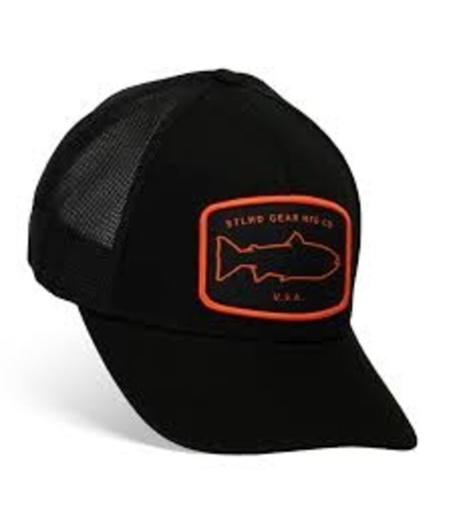 STLHD SKAMANIA BLACK FLAT BILL SNAPBACK TRUCKER HAT