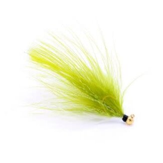 Challenger Lures CHALLENGER MARABOU JIG 1/64oz GOLD HEAD /OLIVE WHITE BODY