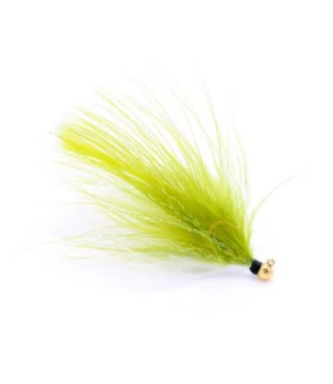 Challenger Lures CHALLENGER MARABOU JIG 1/64oz GOLD HEAD /OLIVE WHITE BODY