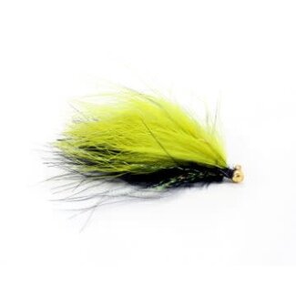 Challenger Lures CHALLENGER MARABOU JIG 1/64oz GOLD HEAD /OLIVE BLACK BODY W/FLASH