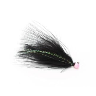 Challenger Lures CHALLENGER MARABOU JIG 1/64oz PINK HEAD /BLACK BODY /FLASH