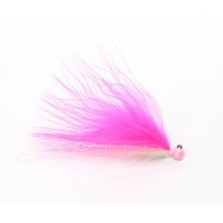 Challenger Lures CHALLENGER MARABOU JIG 1/64oz PINK HEAD /WHITE PINK BODY /FLASH