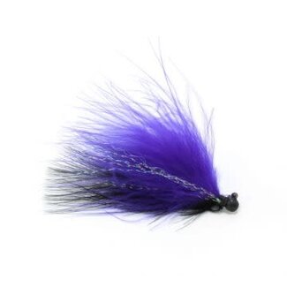 Challenger Lures CHALLENGER MARABOU JIG 1/64oz BLACK HEAD /PURPLE BLACK BODY /FLASH