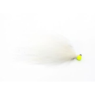 Challenger Lures CHALLENGER MARABOU JIG 1/64oz CHART HEAD /WHITE BODY /FLASH