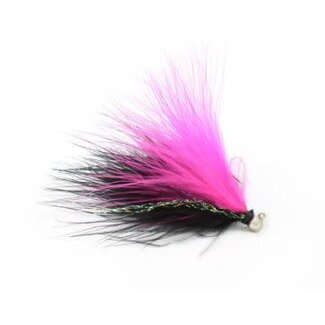 Challenger Lures CHALLENGER MARABOU JIG 1/64oz NICKEL HEAD /BLACK PINK BODY /FLASH