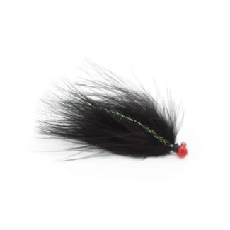 Challenger Lures CHALLENGER MARABOU JIG 1/64oz RED HEAD /BLACK BODY /FLASH
