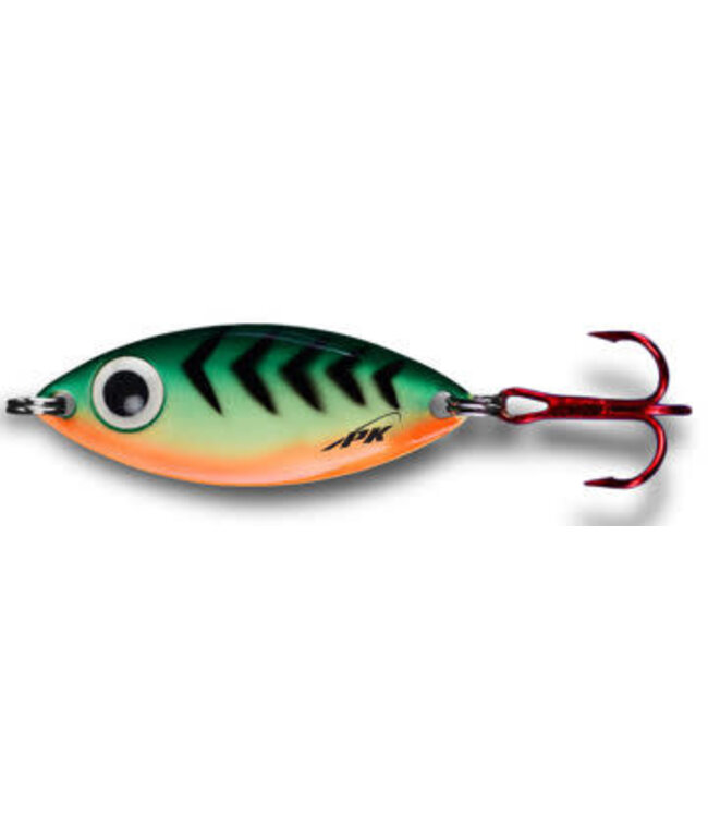 PK Lures PK LURES PK SPOON GLOW EYES 1/4oz FIRE TIGER GLOW
