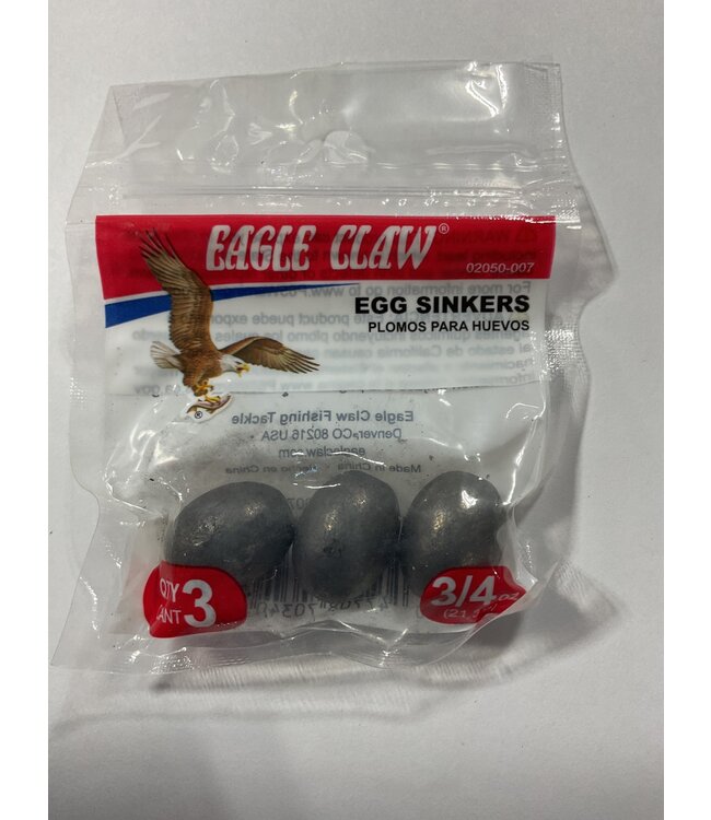 Eagle Claw EGG SINKER SZ-3/4 OZ 3pc (02050-007)