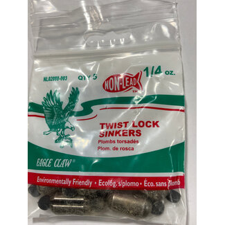 Eagle Claw EAGLE CLAW 1/4 OZ TWIST LOCK SINKER SZ 0  NON-LEAD