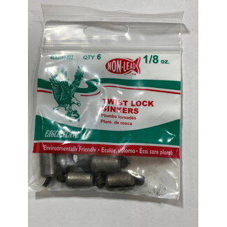 Eagle Claw EAGLE CLAW 1/8 OZ TWIST LOCK SINKER SZ 00  NON-LEAD