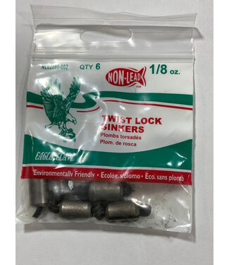 Eagle Claw EAGLE CLAW 1/8 OZ TWIST LOCK SINKER SZ 00  NON-LEAD