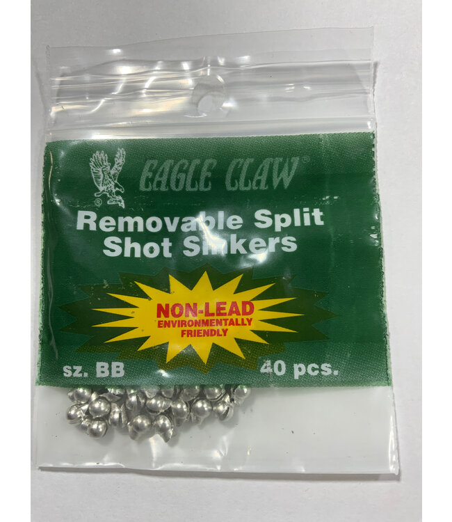 Eagle Claw EAGLE CLAW SZ-BB NON-LEAD REMOVABLE SPLIT-SHOT SINKERS  40/BAG