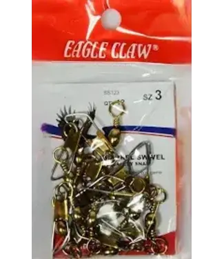 Eagle Claw EAGLE CLAW BARREL SWIVELS W/SAFETY SNAP SZ 3 20PK