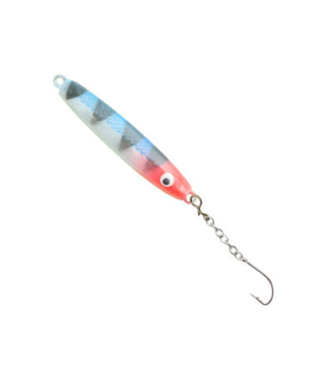 NILS MASTER USA, INC. NILS USA HALI 35 CHAIN JIG RED/BLUE/WHITE/GLOW PERCH