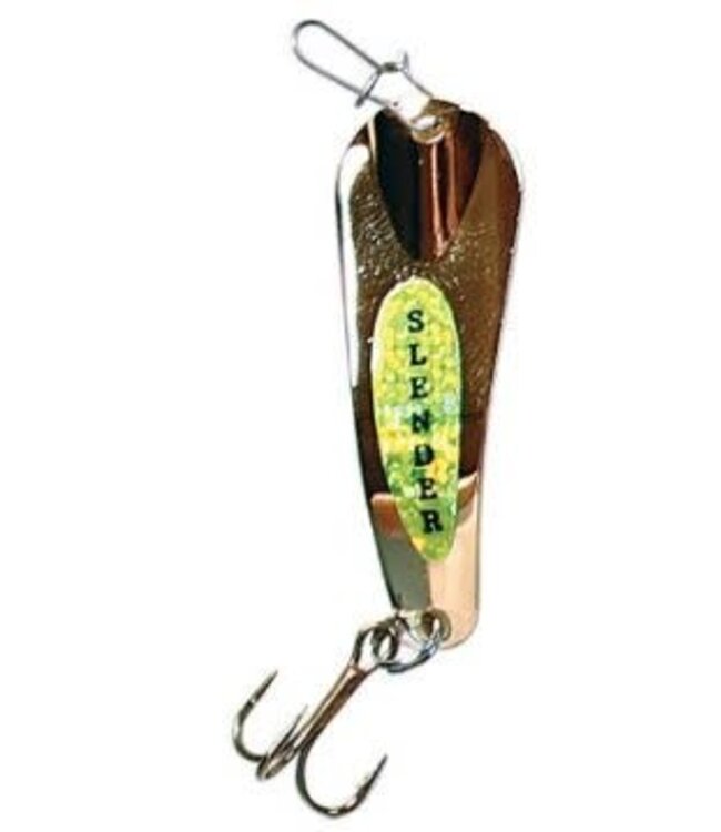 CUSTOM JIGS & SPINS INC. CUSTOM JIGS SLENDER SPOON 1/4OZ SILVER/CHARTREUSE