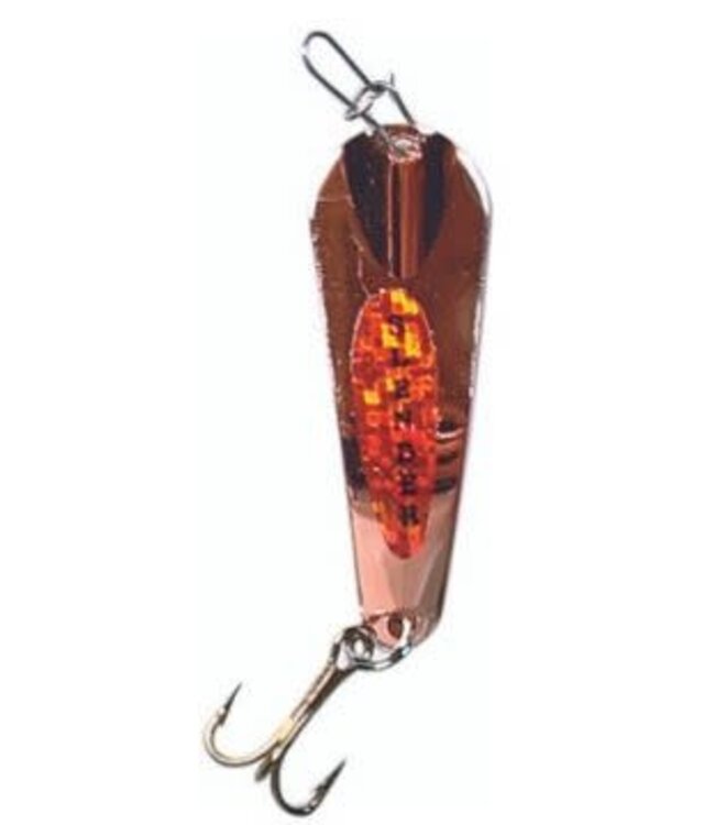 CUSTOM JIGS & SPINS INC. CUSTOM JIGS SLENDER SPOON 1/4OZ COPPER/ORANGE