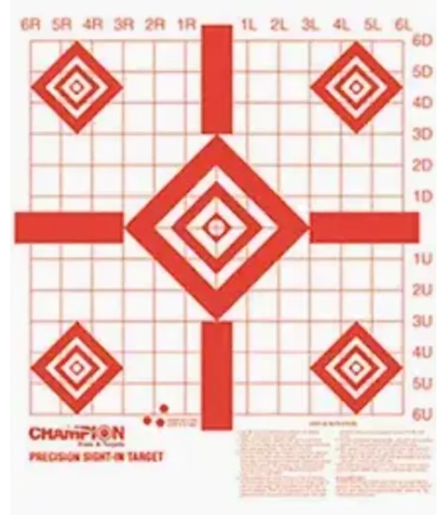 CHAMPION RANGE AND TARGET CHAMPION REDFIELD SIGHT-IN TARGET 16"X16" 100PK