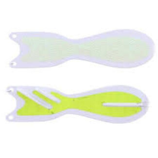 DREAMWEAVER LURE COMPANY DREAMWEAVER SPIN DOCTOR FLASHER 8" WHITE MOUNTAIN DEW GLOW CRUSH (SD70005-8)