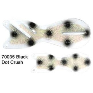 DREAMWEAVER LURE COMPANY DREAMWEAVER SPIN DOCTOR FLASHER 8" WHITE BLACK DOT CRUSH GLOW (SD70035-8)