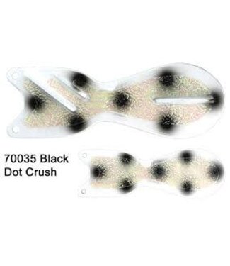 DREAMWEAVER LURE COMPANY DREAMWEAVER SPIN DOCTOR FLASHER 8" WHITE BLACK DOT CRUSH GLOW (SD70035-8)