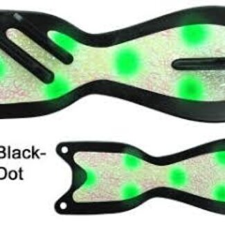 DREAMWEAVER LURE COMPANY DREAMWEAVER 8" SPIN DOCTOR - BLACK/GREEN DOT (SD70040-8)