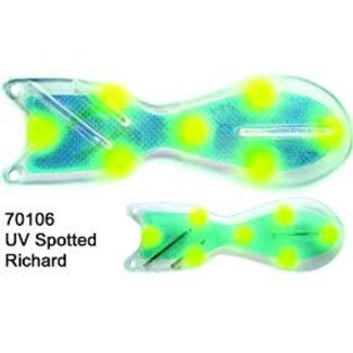 DREAMWEAVER LURE COMPANY DREAMWEAVER SPIN DOCTOR FLASHER 8" UV SPOTTED RICHARD (SD70106-8)