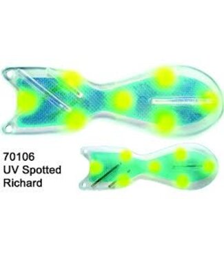 DREAMWEAVER LURE COMPANY DREAMWEAVER SPIN DOCTOR FLASHER 8" UV SPOTTED RICHARD (SD70106-8)