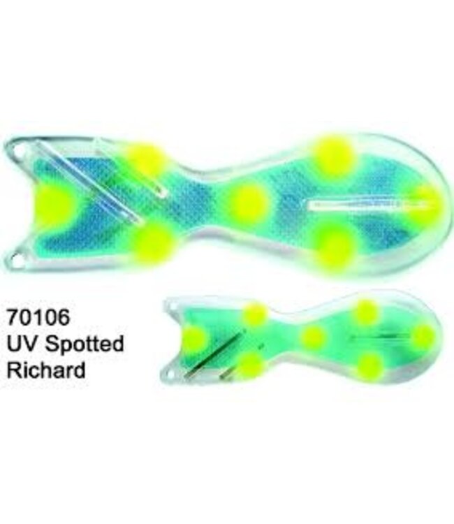 (SD70106-8) DREAMWEAVER SPIN DOCTOR FLASHER 8" UV SPOTTED RICHARD