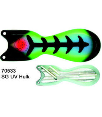 DREAMWEAVER LURE COMPANY DREAMWEAVER SPIN DOCTOR FLASHER 8" S.G. UV HULK (SD70533-8)