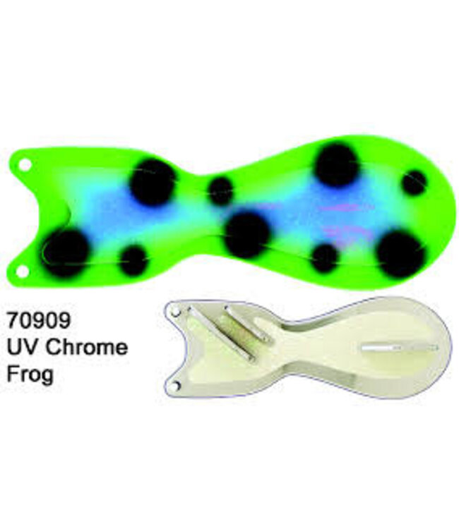 (SD70909-8) DREAMWEAVER SPIN DOCTOR FLASHER 8" UV CHROME FROG