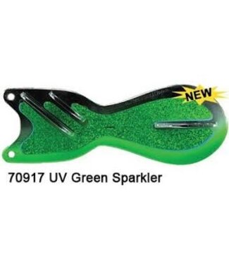 DREAMWEAVER LURE COMPANY DREAMWEAVER SPIN DOCTOR FLASHER 8" UV GREEN SPARKLE (SD70917-8)