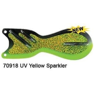 DREAMWEAVER LURE COMPANY DREAMWEAVER SPIN DOCTOR FLASHER 10" UV YELLOW SPARKLER (SD70918L-10)