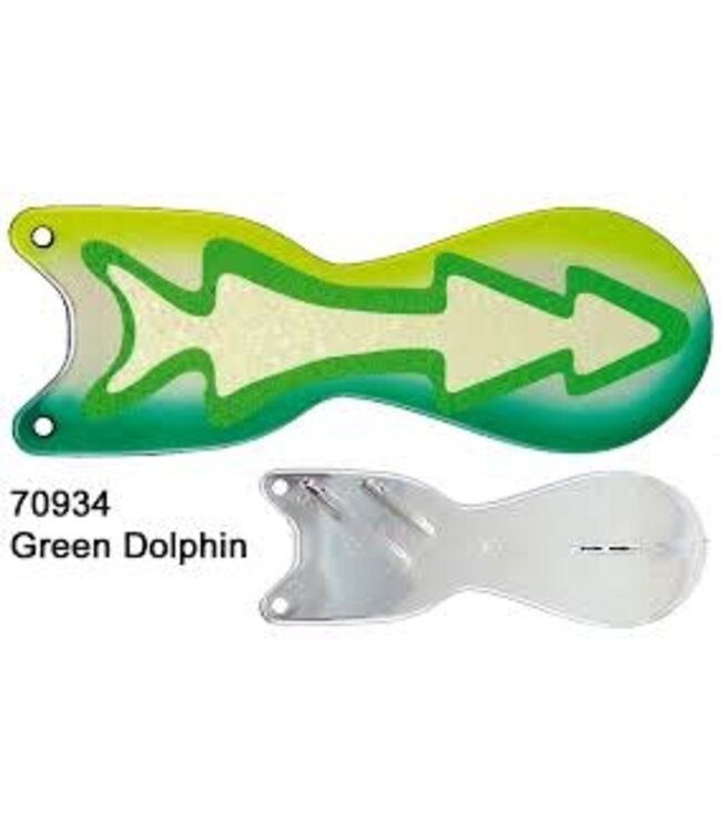 (SD70934L-10) DREAMWEAVER SPIN DOCTOR FLASHER 10" GREEN DOLPHIN
