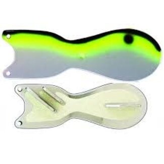 DREAMWEAVER LURE COMPANY DREAMWEAVER SPIN DOCTOR FLASHER 8" CHROME YELLOW GATOR (SD70946-8)