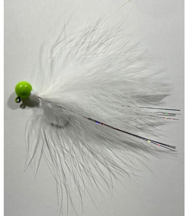 LANDFISH CUSTOM TACKLE LANDFISH CUSTOM TACKLE WHITE W/CHARTREUSE HEAD
