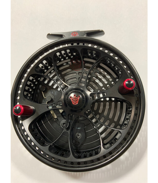 Kingpin KINGPIN ZEPPELIN AERO 5.0 SERIES CENTERPIN REEL BLACK w/ RED HANDLES  RED FILL