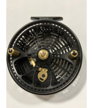 Kingpin KINGPIN ZEPPELIN AERO 5.0 SERIES CENTERPIN REEL BLACK w/ GOLD HANDLES  GOLD FILL