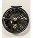 Kingpin KINGPIN ZEPPELIN AERO 5.0 SERIES CENTERPIN REEL BLACK w/ GOLD HANDLES  GOLD FILL